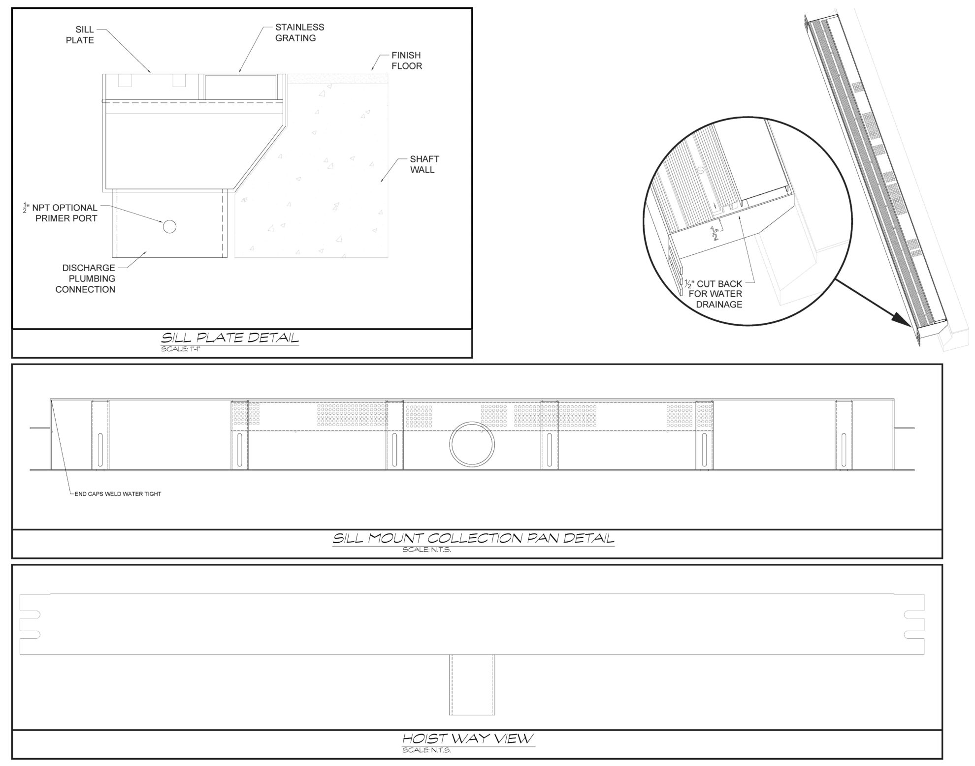 Integrated Elevator Sill Drains - High Rise Solutions, LLC